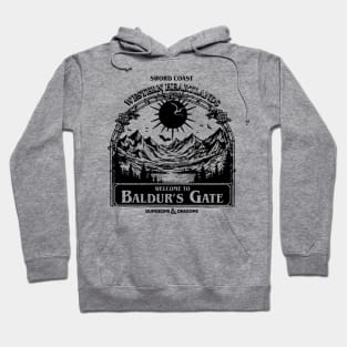 Welcome to Baldur's gate Black and White Hoodie